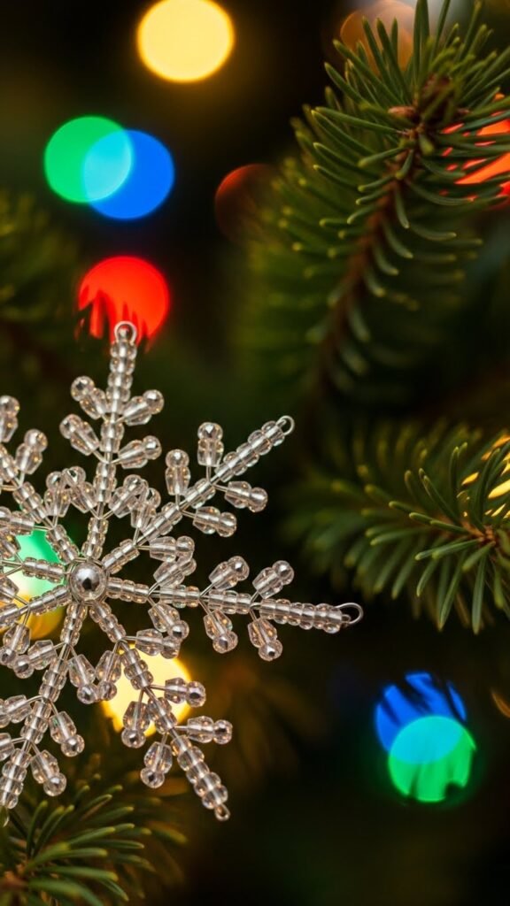 Beaded Wire Snowflakes