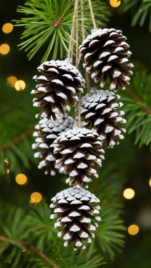 Pine Cone Snow-Tipped Ornaments