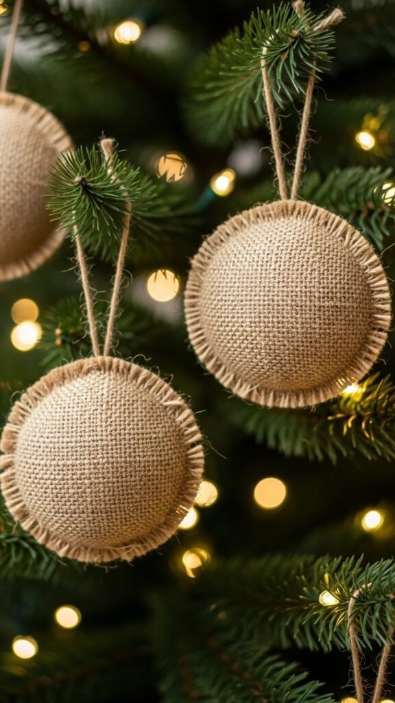 Burlap Circle Ornaments
