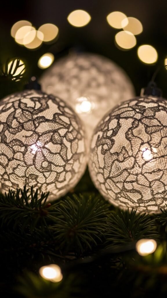 Lace-Wrapped Ornaments