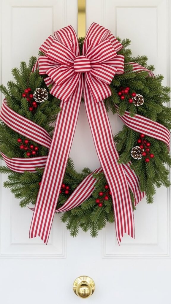 Candy Cane Striped Wreath