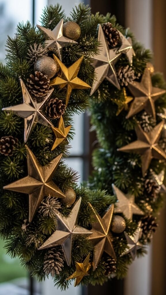 Glittering Star Accent Wreath