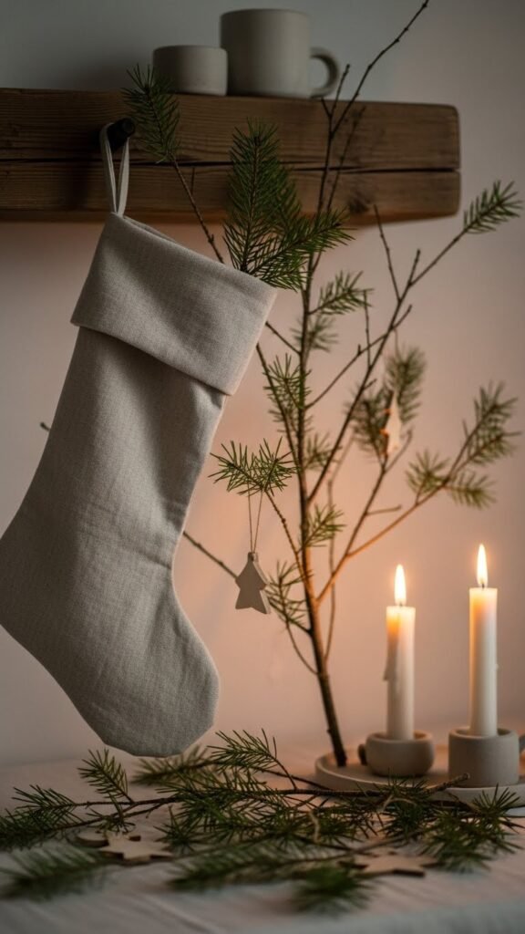 Linen Scandinavian Stocking
