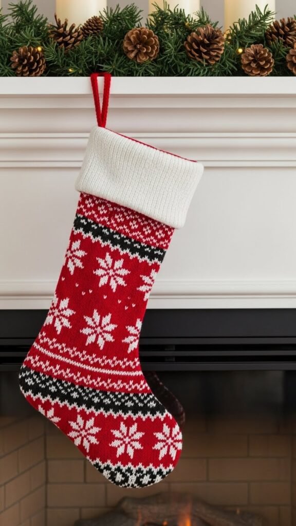 Holiday Sweater Pattern Stocking