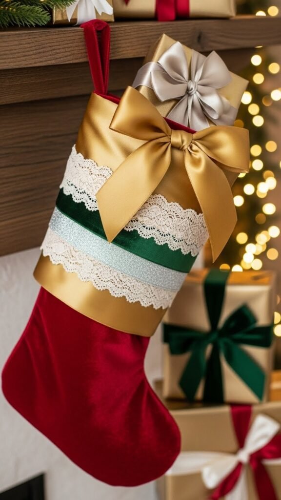 Ribbon-Wrapped Cuff Stocking