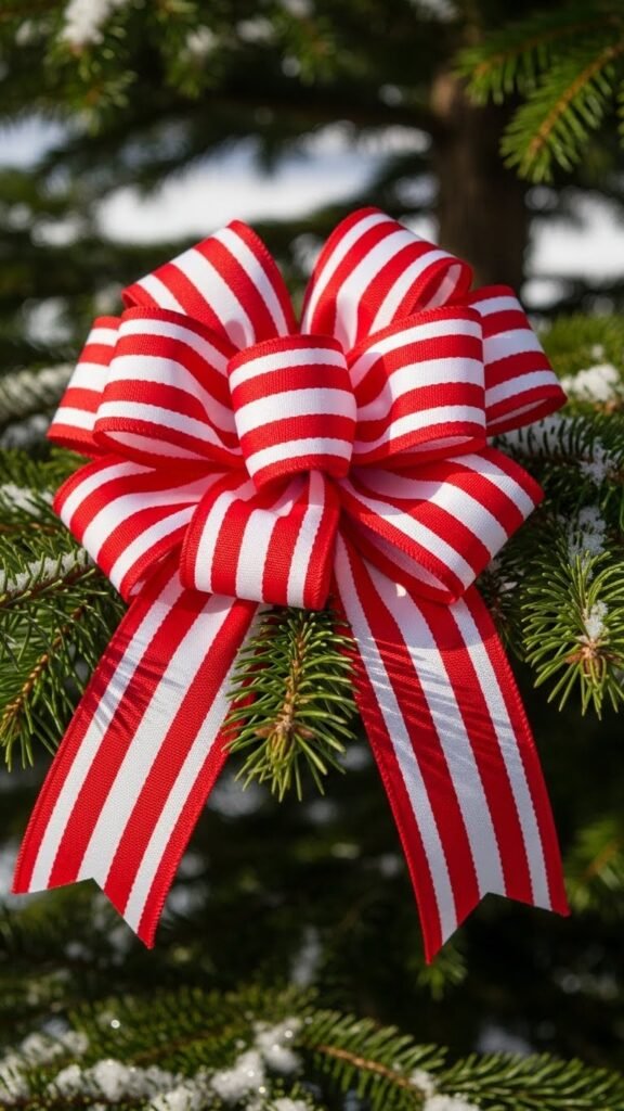 Candy-Cane Stripe Ribbon Twist
