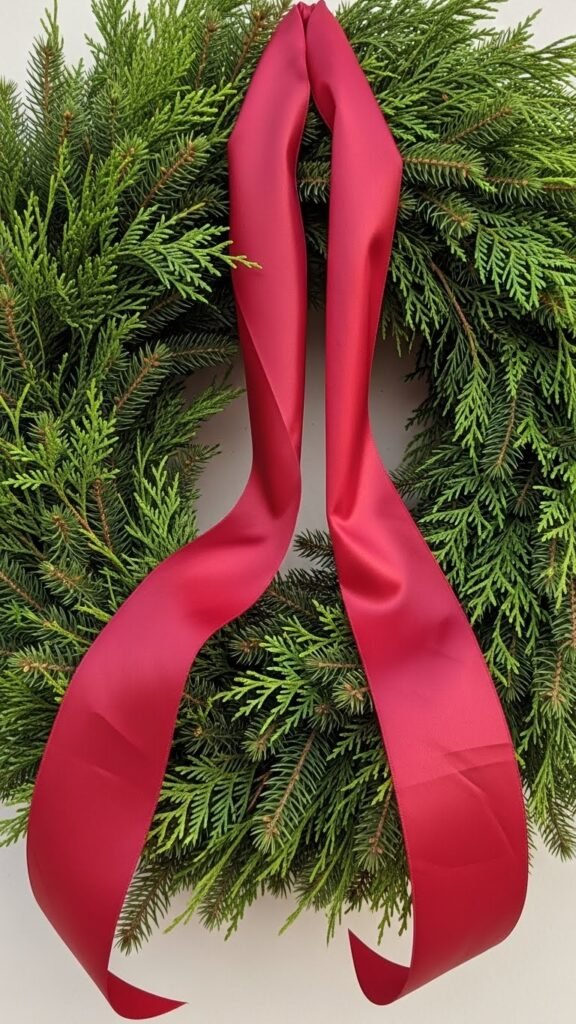  Long-Tail Ribbon Wreath Accent