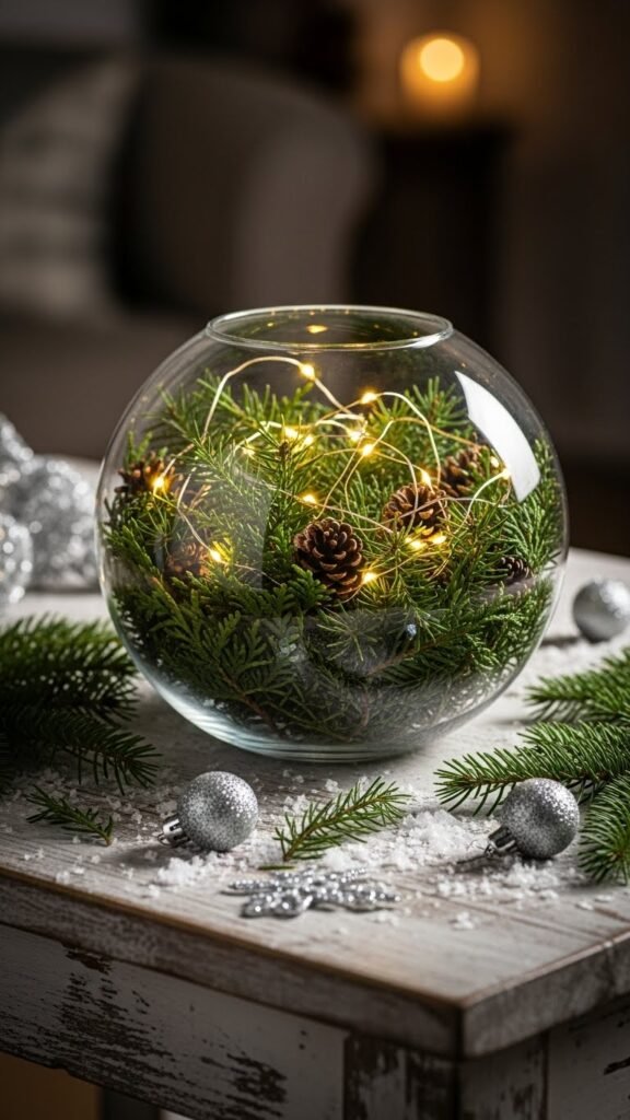 Frosted Globe Vase Centerpiece