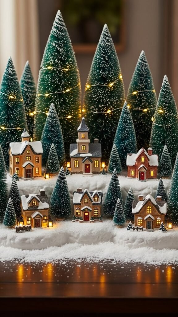 Winter Village Scene