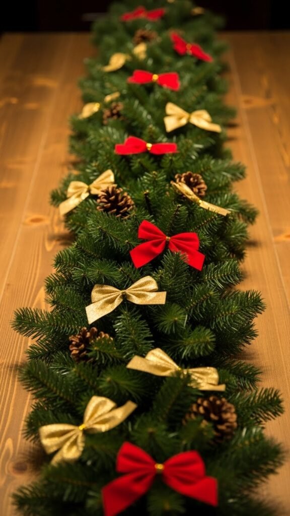 Long Garland with Ribbon Bows