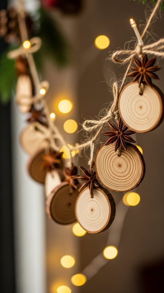 Star Anise & Wood Slice Garland