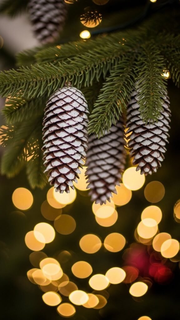 Snow-Dusted Pine Cones