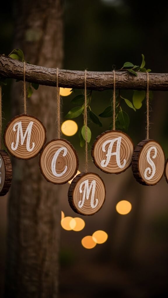 Wooden Slice Initials