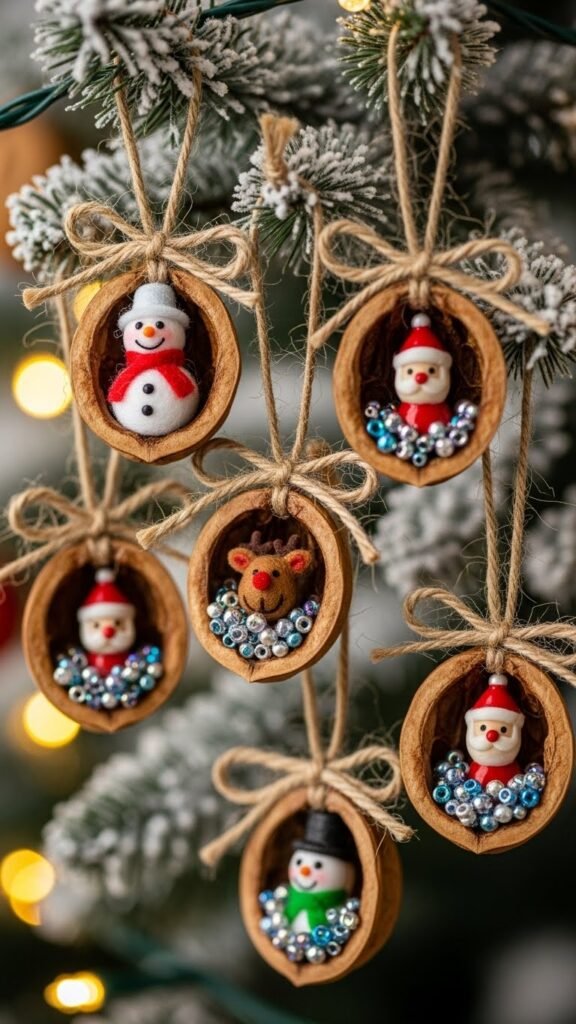 Walnut Shell Cradle Ornaments