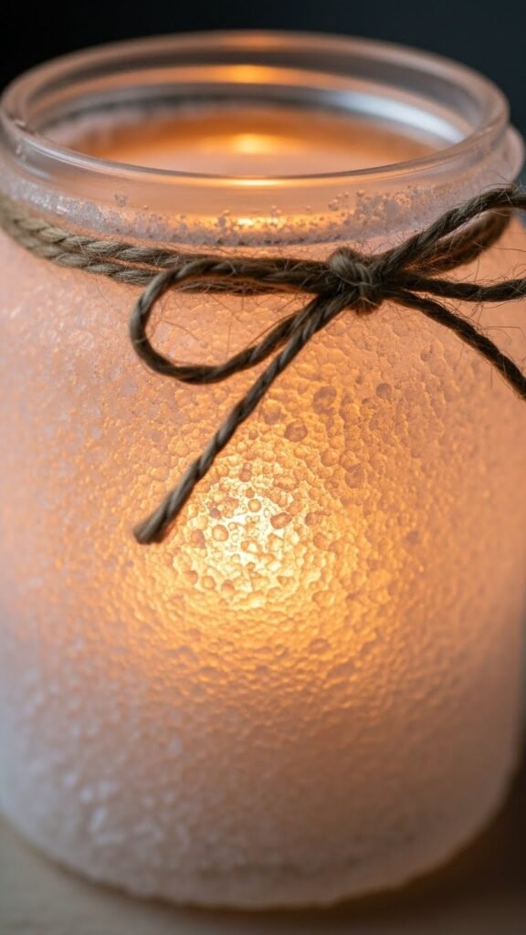 Create Frosted Jar Candle Holders