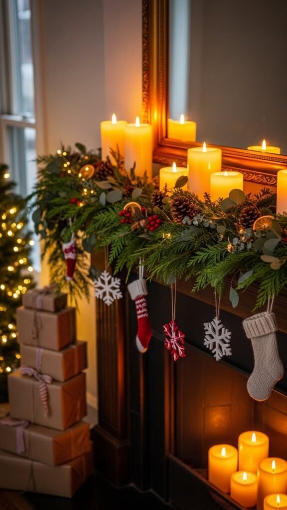 DIY Christmas Mantel Decor