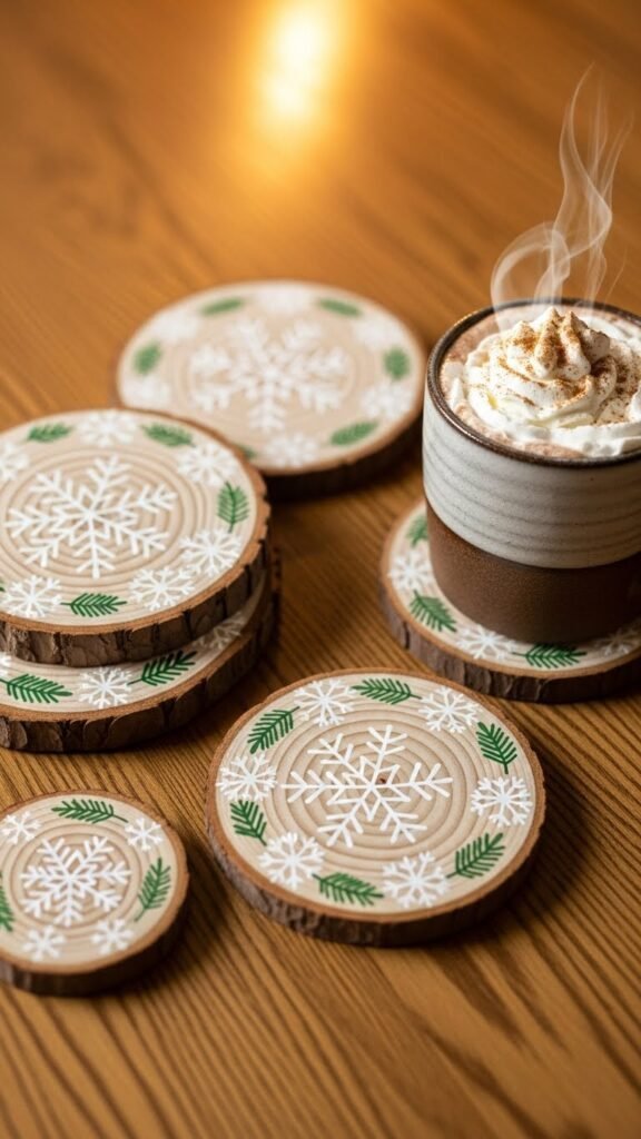 Rustic Wooden Slice Coasters