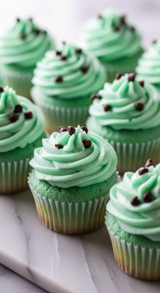 Mint Chocolate Chip Cupcakes