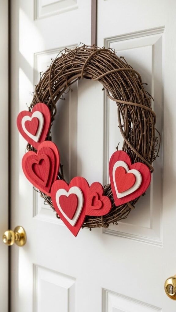 Classic Red Heart Grapevine Wreath