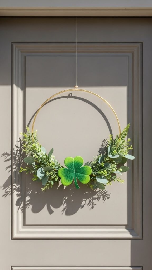 Minimal Hoop Shamrock Wreath