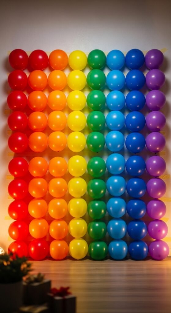 Rainbow Balloon Photo Wall