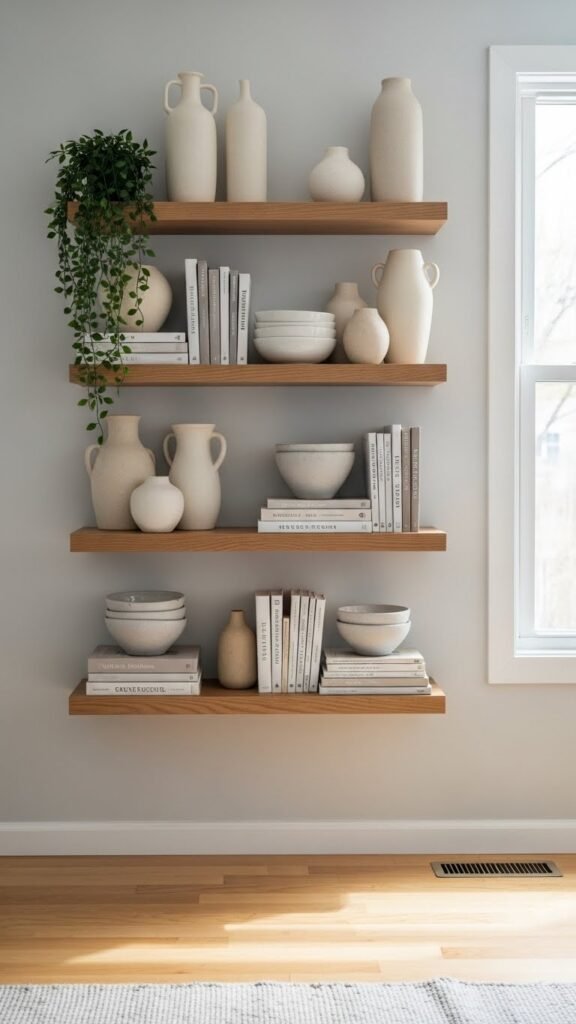 how to decorate shelves