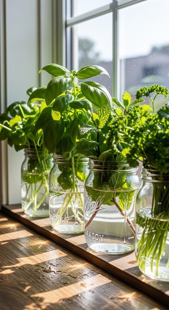 Mason Jar Herb Garden