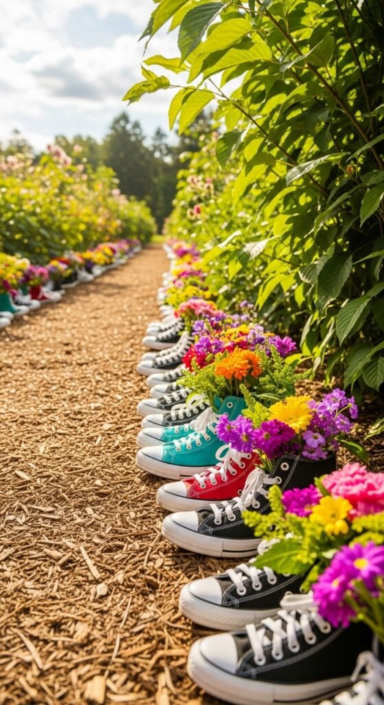 Repurposed Shoe Planters