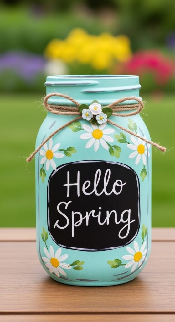 Painted Mason Jar Sign
